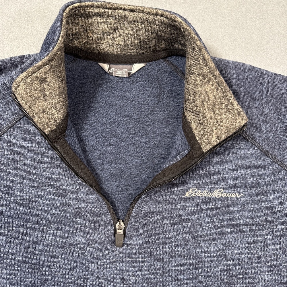SWEATER SWEATSHIRT Eddie Bauer‎ Mens Large  Fleece 1/4 Zip Pullover - Picture 3 of 7